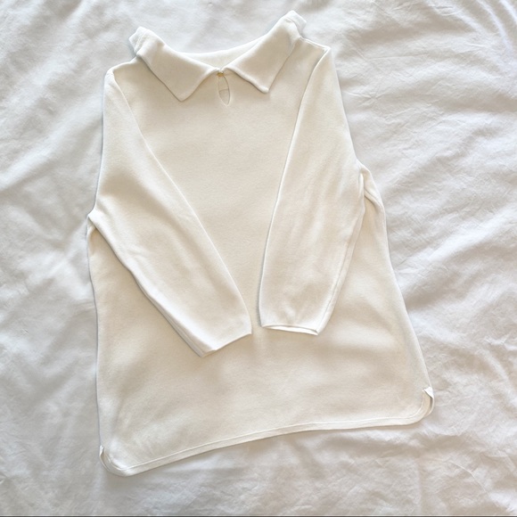 EUC Talbots White Collared Sweater - Picture 4 of 7